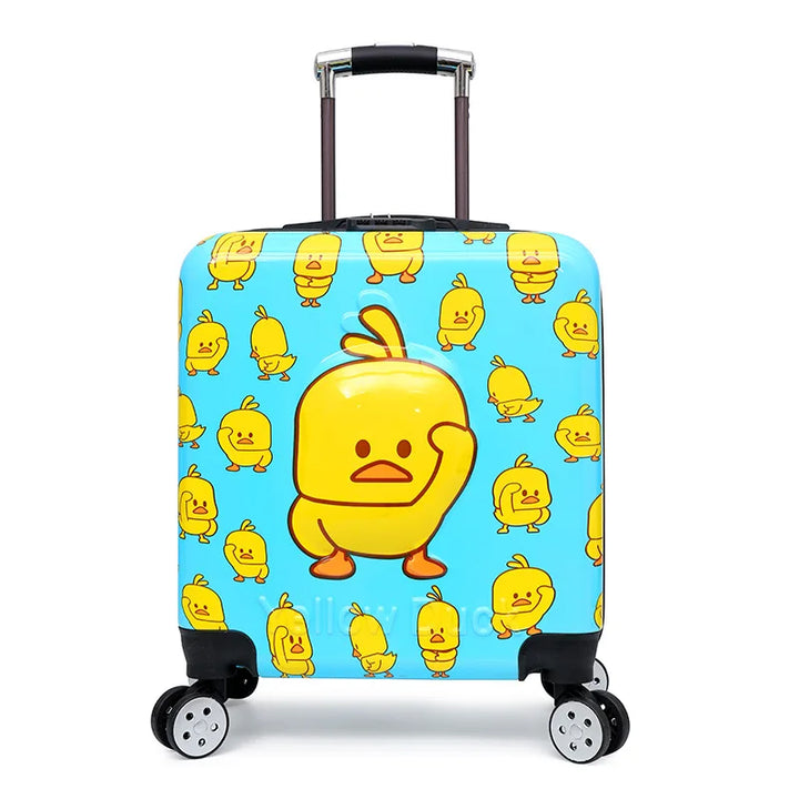 Cute panda animal design children's rolling suitcase. Durable hard-shell kids luggage for toddler travel.