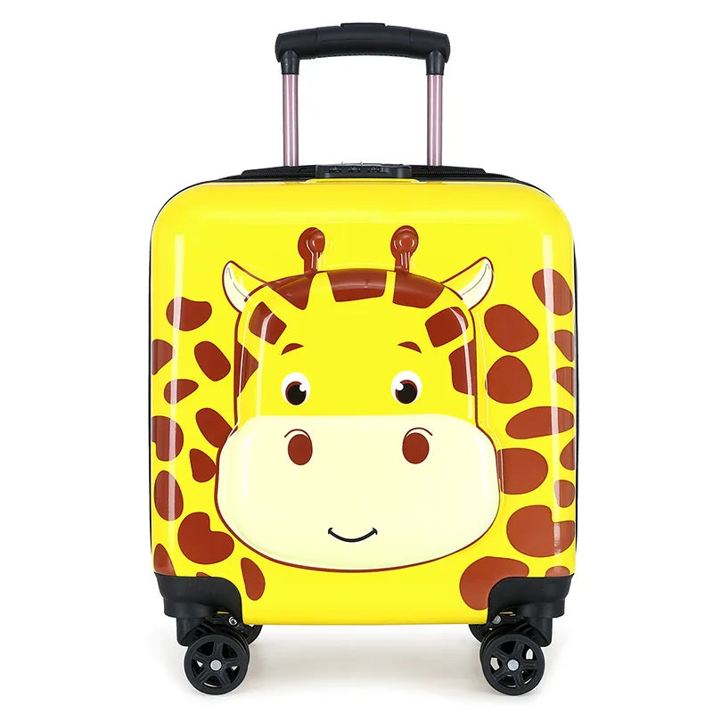 Compact carry-on hard-shell kids luggage with playful animal designs. Perfect rolling suitcase for toddlers.