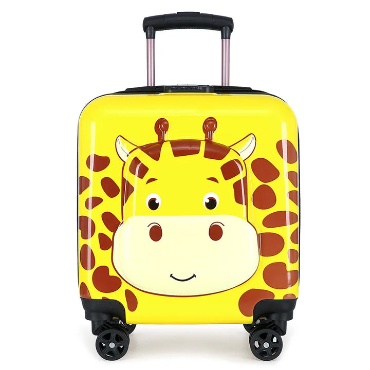 Compact carry-on hard-shell kids luggage with playful animal designs. Perfect rolling suitcase for toddlers.