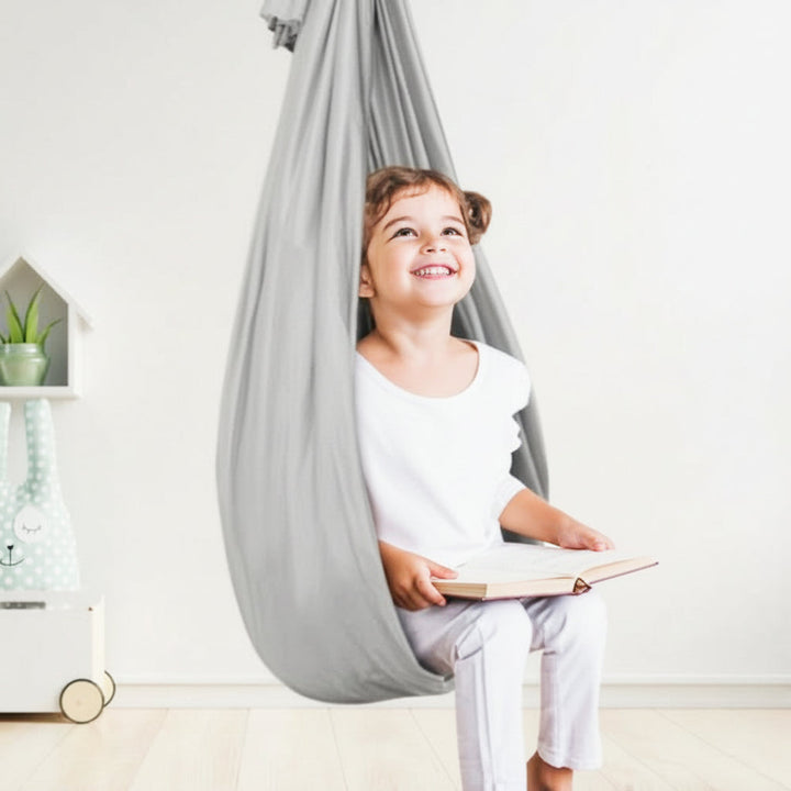 Children's durable sensory therapy swing for improved focus, calm & play. Indoor accessory.