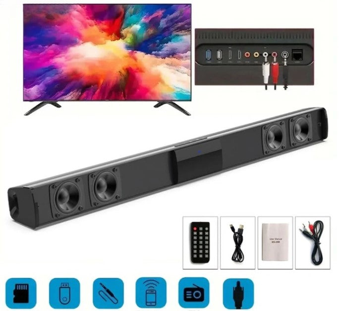 CineWave Universal Wireless Bluetooth Soundbar Stereo Speaker System with rich audio for home theater.