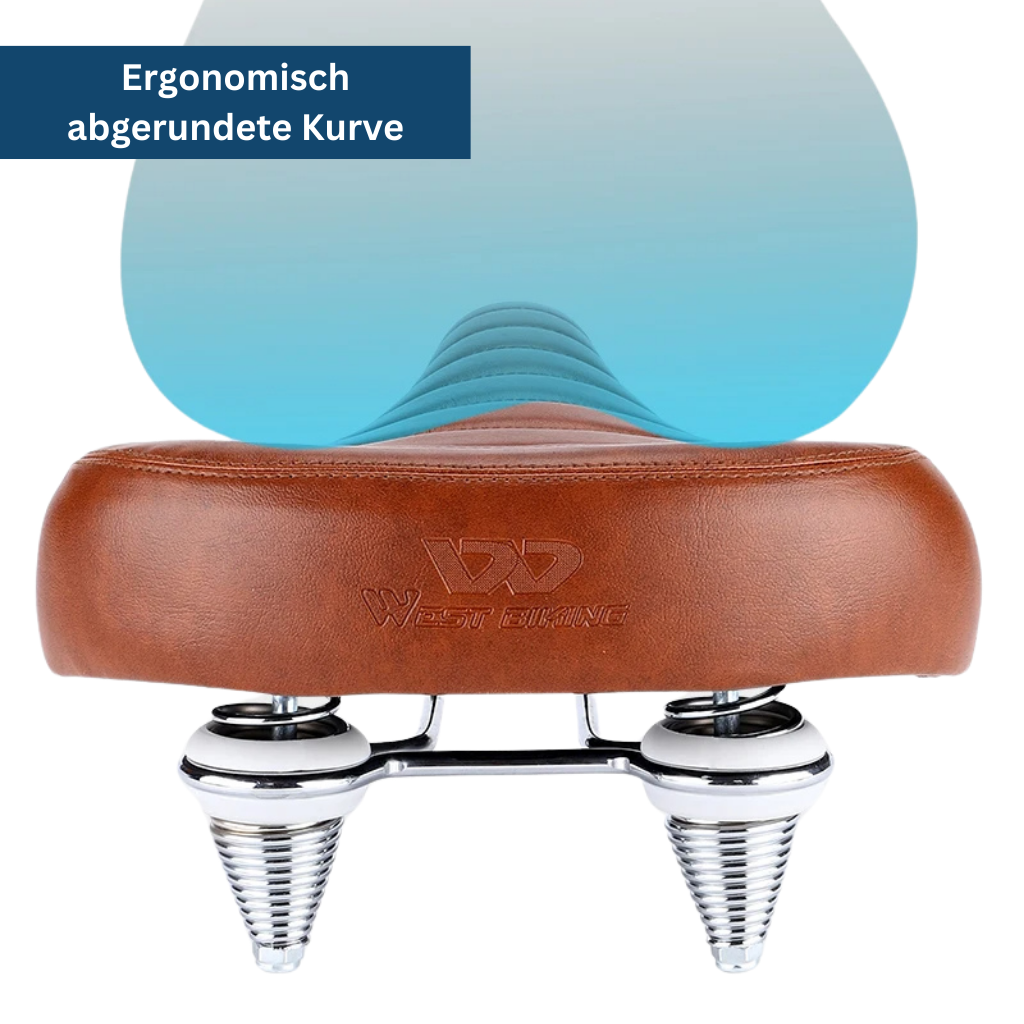 Bicycle seat for cycling comfort, a timeless bike accessory with a classic ergonomic design.