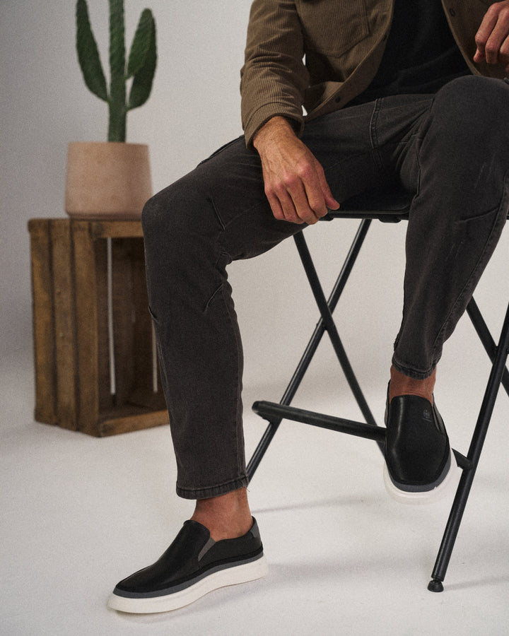 Premium men's leather slip-on shoes, designed for all-day comfort and casual elegance.