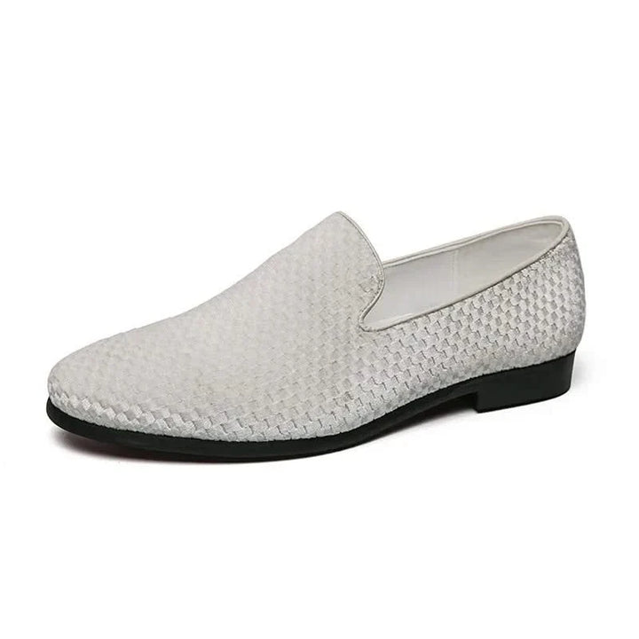 Men's elegant blue slip-on loafers, comfortable & stylish everyday footwear.