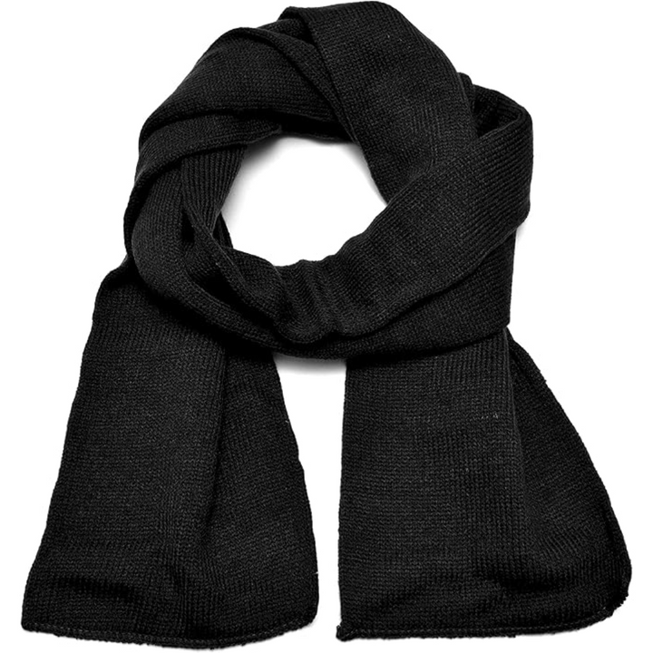 Soft men's double layer acrylic knit winter scarf, excellent cold weather neck warmer.