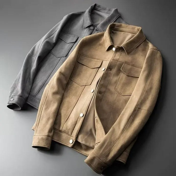 Classic brown men's Harrington jacket. Versatile lightweight outerwear for everyday style.