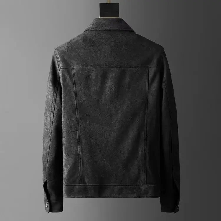 Brown slim fit men's Harrington jacket. Classic, lightweight outerwear for versatile fashion.