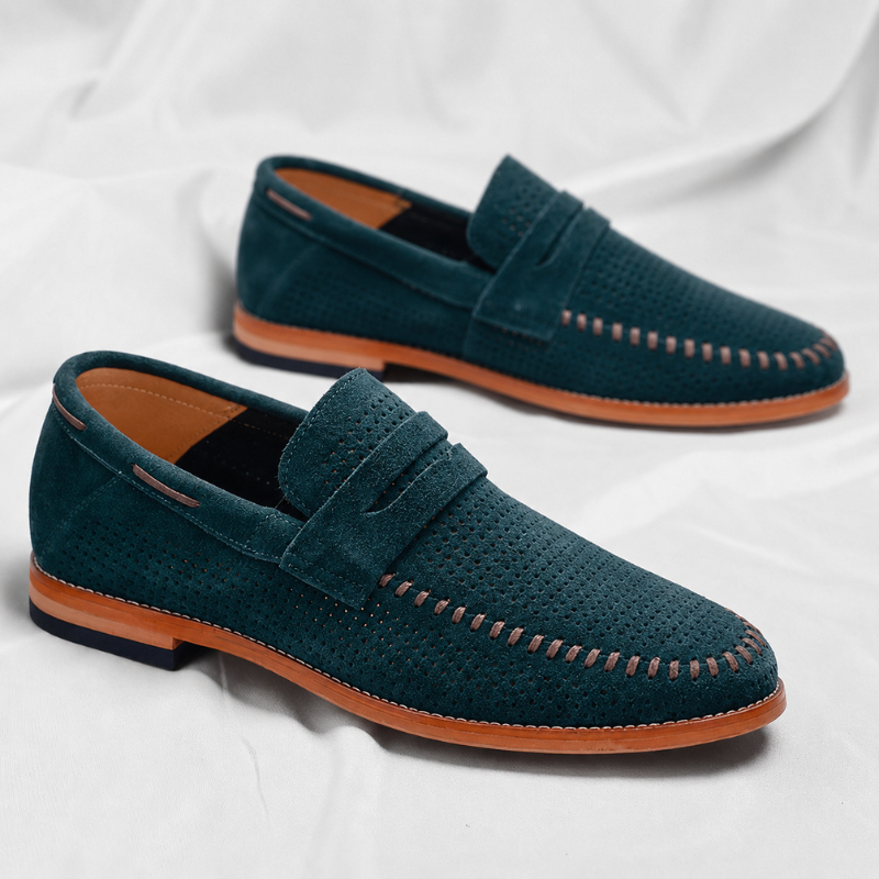 Comfortable men's classic penny loafers, versatile slip-on footwear for dress & casual.