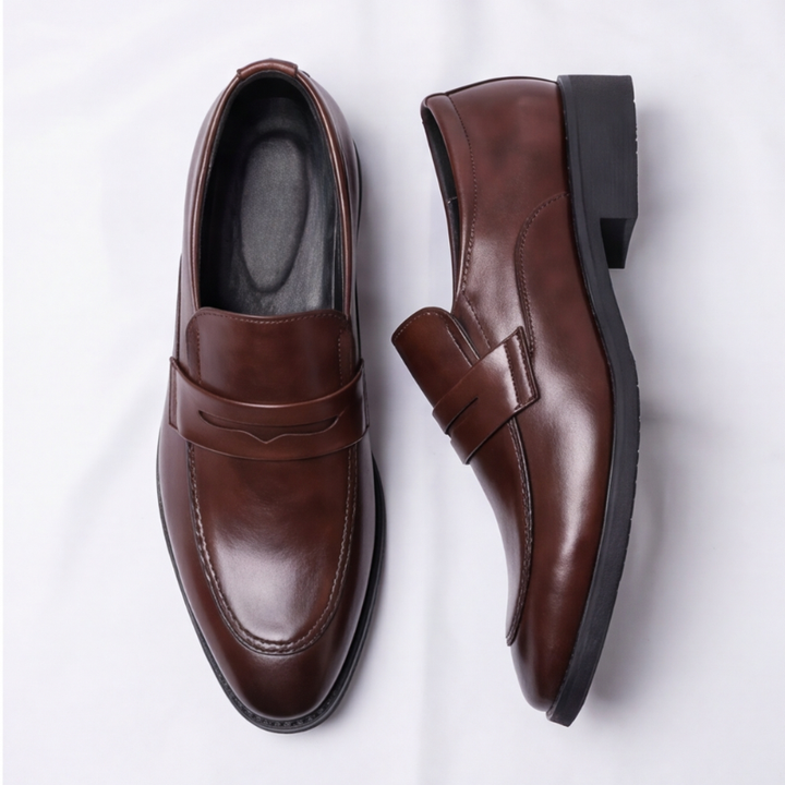 Comfortable men's slip-on penny loafers, designed for all-day wear with classic style.