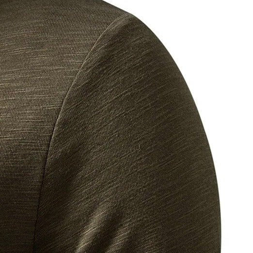 Casual men's henley shirt, long sleeve with a button placket, perfect for daily outfits.