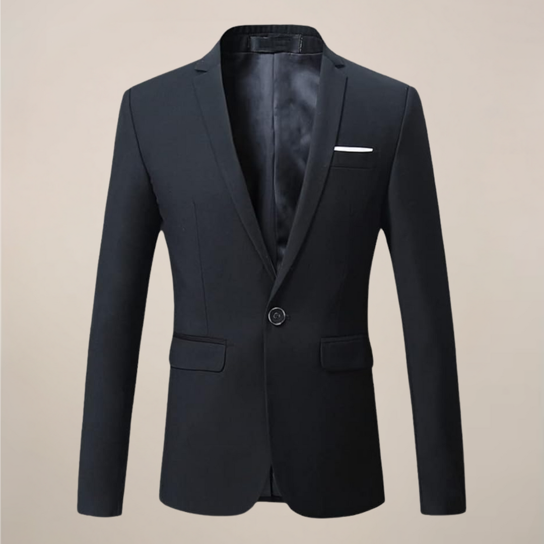 Classic men's two-button blazer. Perfect for smart casual or business attire. Tailored fit for a sophisticated look.