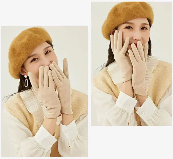 Functional & elegant women's winter gloves with touchscreen capability.