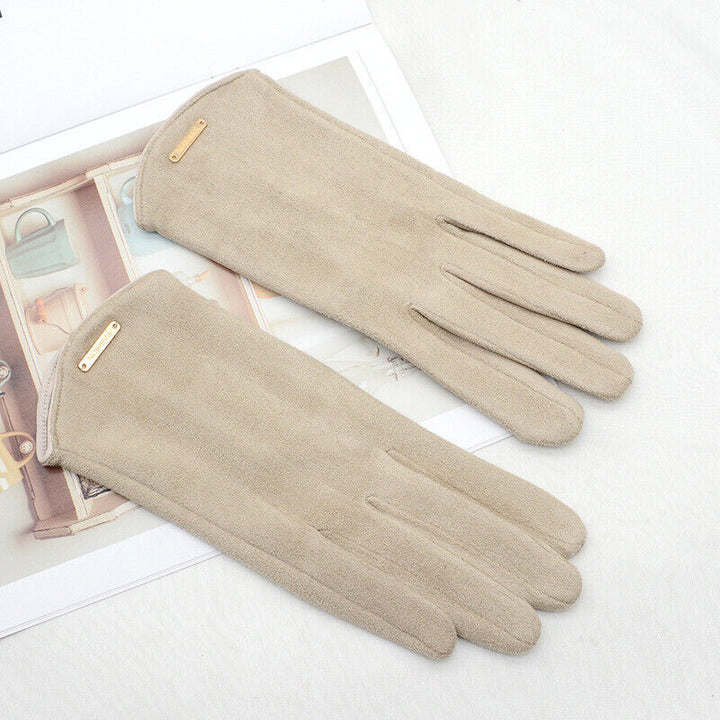 Elegant ladies' warm winter gloves with touchscreen fingertips.