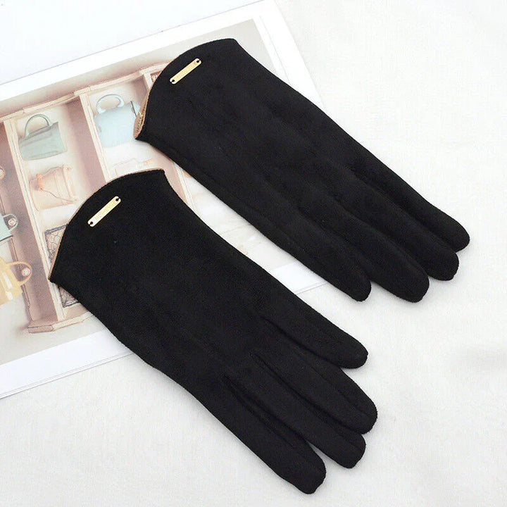 Fashionable women's cold weather gloves, perfect for smartphones.