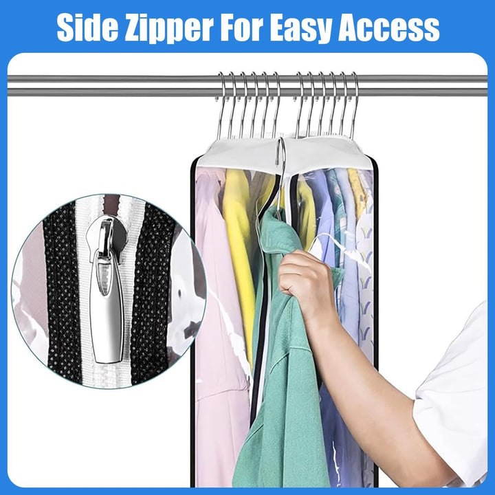 PEVA dust cover bags (6-pack) to keep garments pristine in closet or during travel.