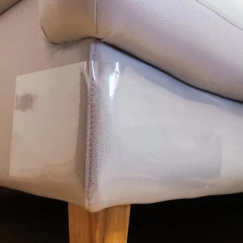Transparent self-adhesive cat scratch guard, furniture protector for sofas. Effective claw shield.