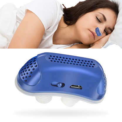 Clip nasale anti-russamento in silicone medicale, compatto e discreto, per migliorare il sonno riducendo il russare.