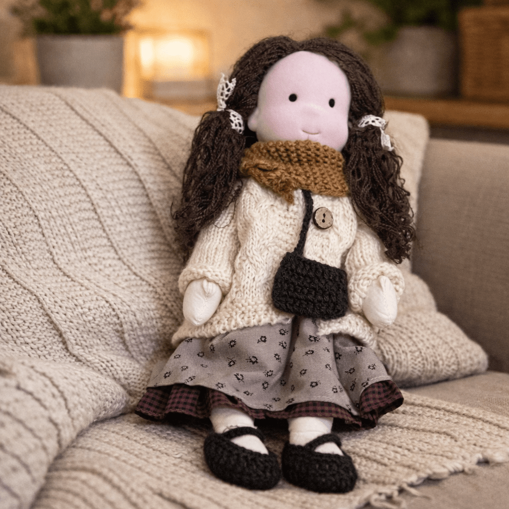 Waldorf doll, a gentle cotton plush toy, artisan-crafted for creative and developmental play.