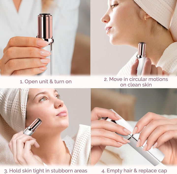 Pain-free facial hair remover, a gentle skincare tool for women seeking smooth, radiant skin.