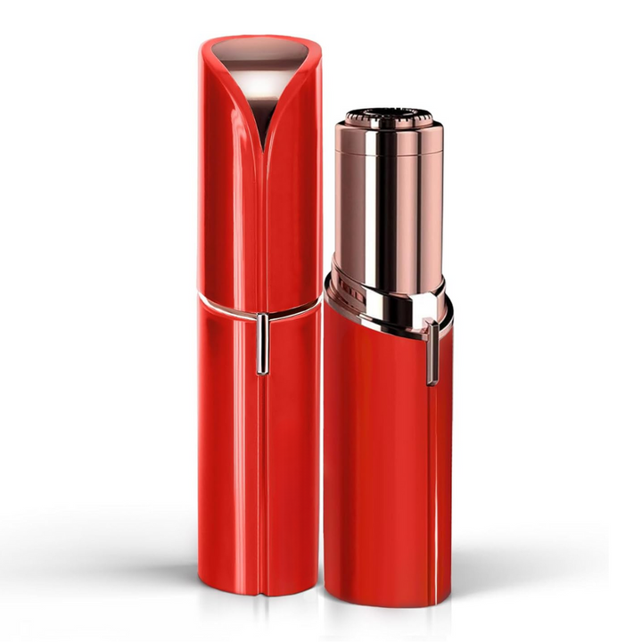 Portable electric facial hair trimmer for women, perfect for dermaplaning and smooth skin.