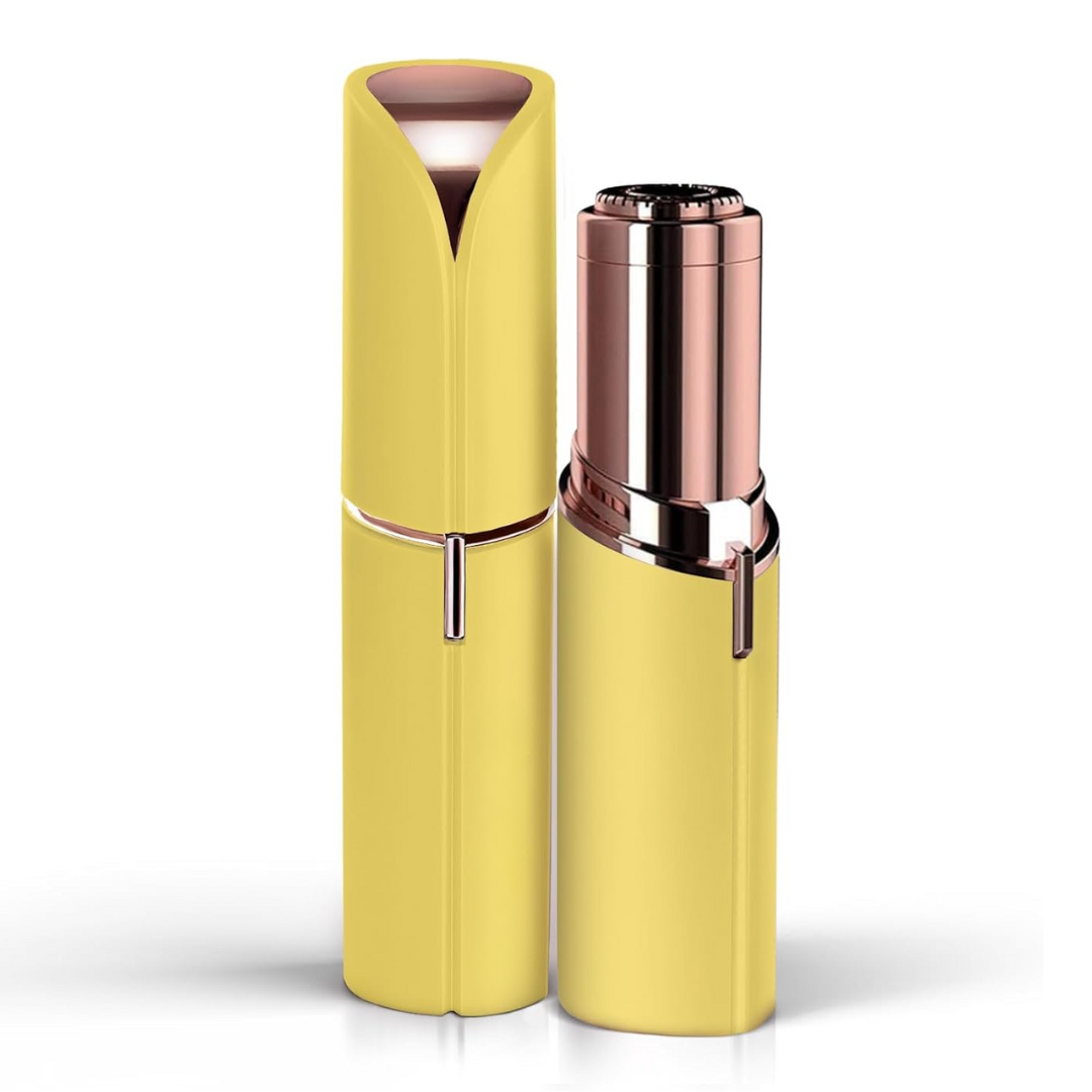 Electric dermaplaning tool for women, achieving smooth skin with gentle facial hair removal.