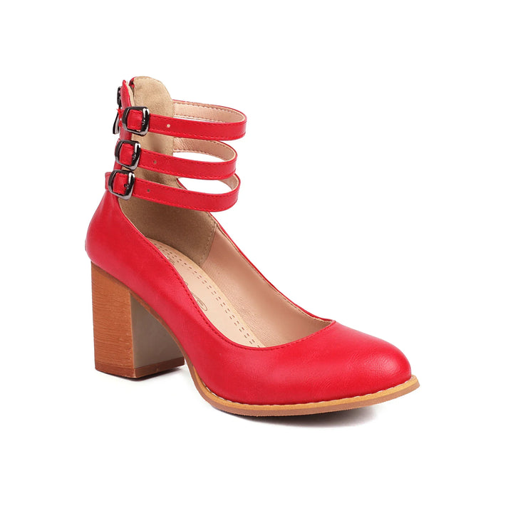 Elegant women's strappy block heels, a perfect choice for dressy occasions.