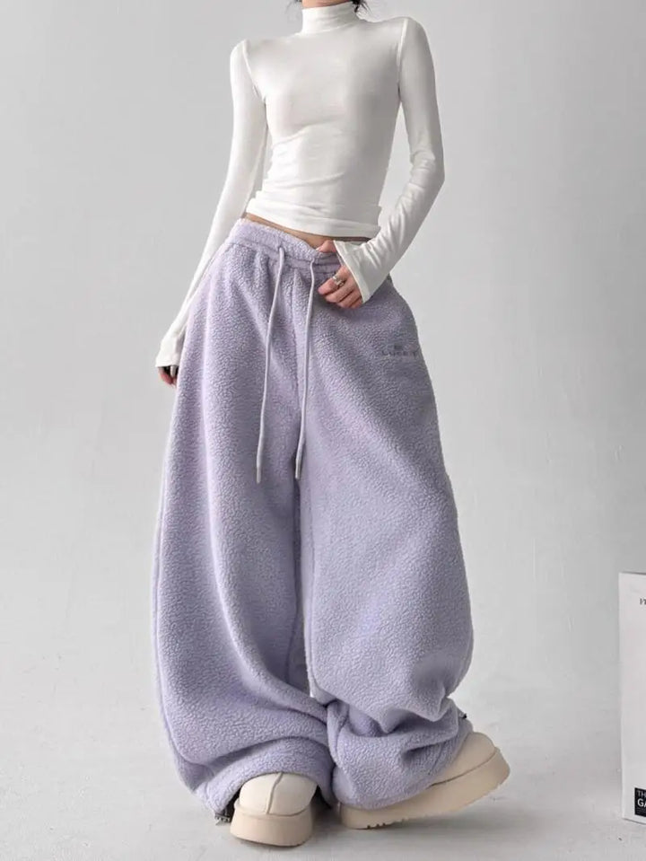 Soft pastel Cloudwalk drawstring loungewear pants for women, relaxed fit, comfortable casual wear, ideal for relaxing.
