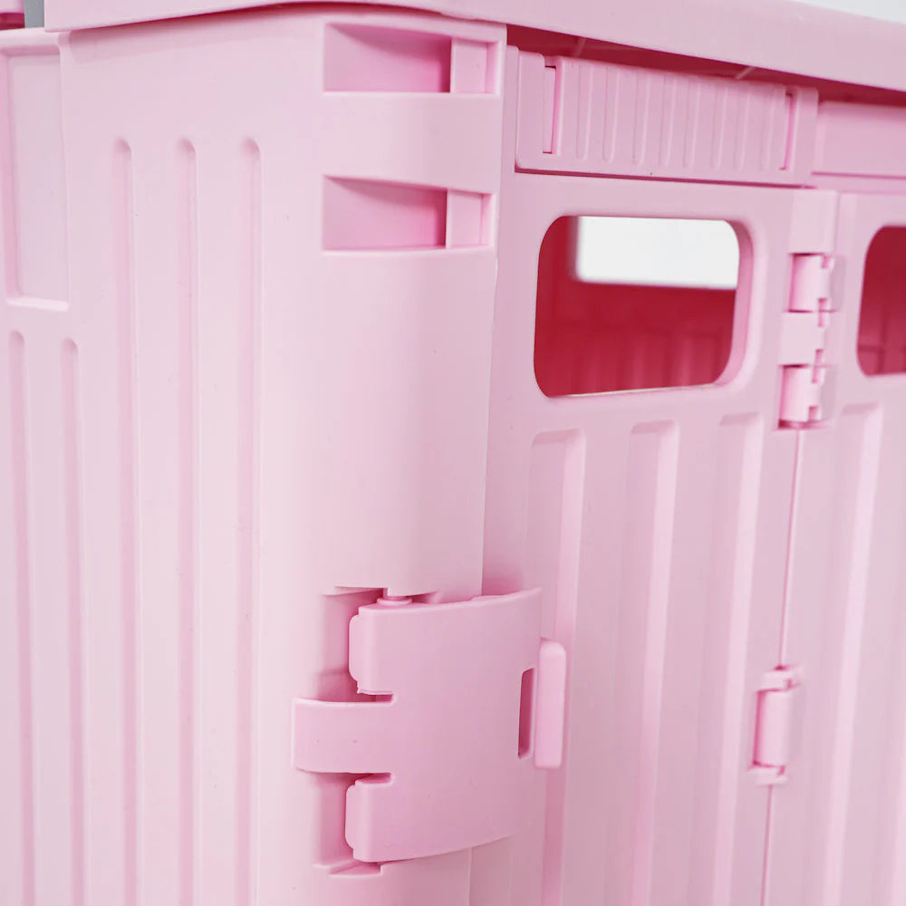 Folding shopping trolley with easy-glide swivel wheels, a convenient portable storage helper