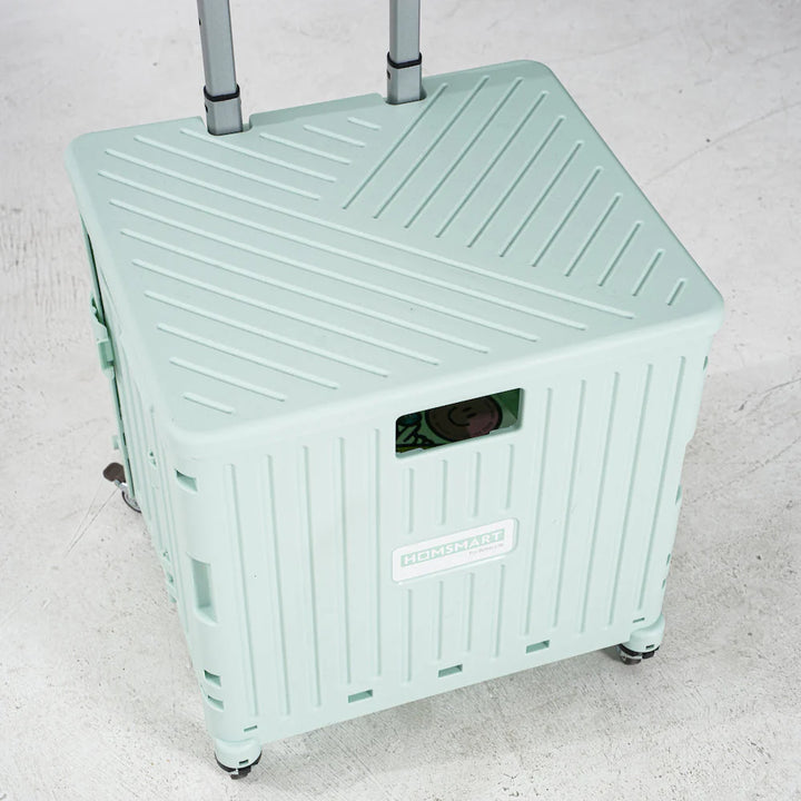 Sturdy collapsible rolling crate, with options for swivel or stair climbing wheels for all terrain