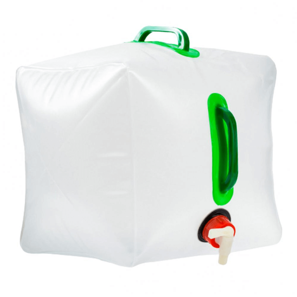Compact hydration solution, orange, being filled with water; durable, reusable, suitable for all outdoor activities