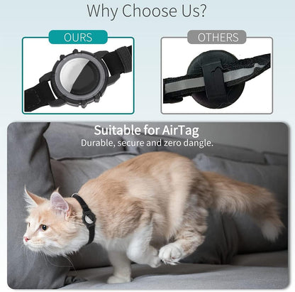 "Collare GPS riflettente per gatti con chiusura rapida, colori vivaci, design leggero per sicurezza e visibilità notturna."