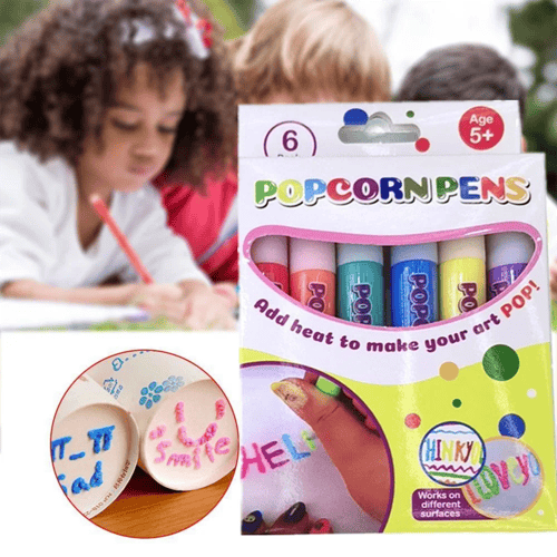 Vibrant 3D Puffy Art Pens creating unique raised, dimensional texture for crafts & kids' drawings. Easy to use.