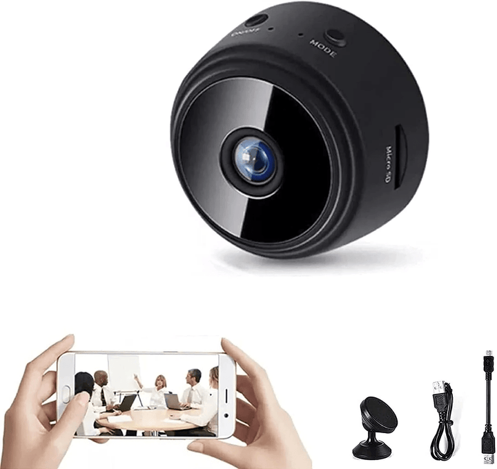 Versatile compact 1080P HD security camera, wireless, with night vision for flexible home protection.