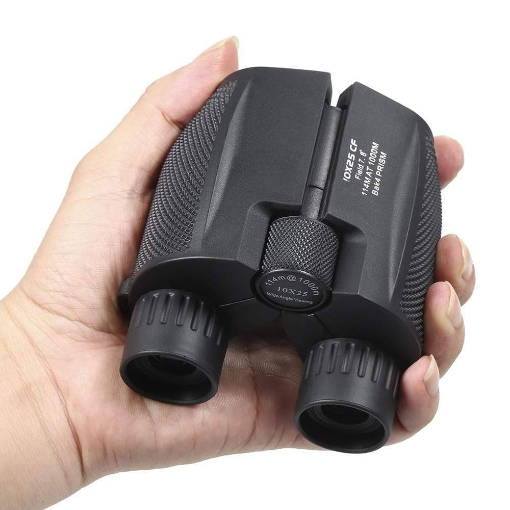 Portable 10x25 binoculars, ideal outdoor gear for camping and travel