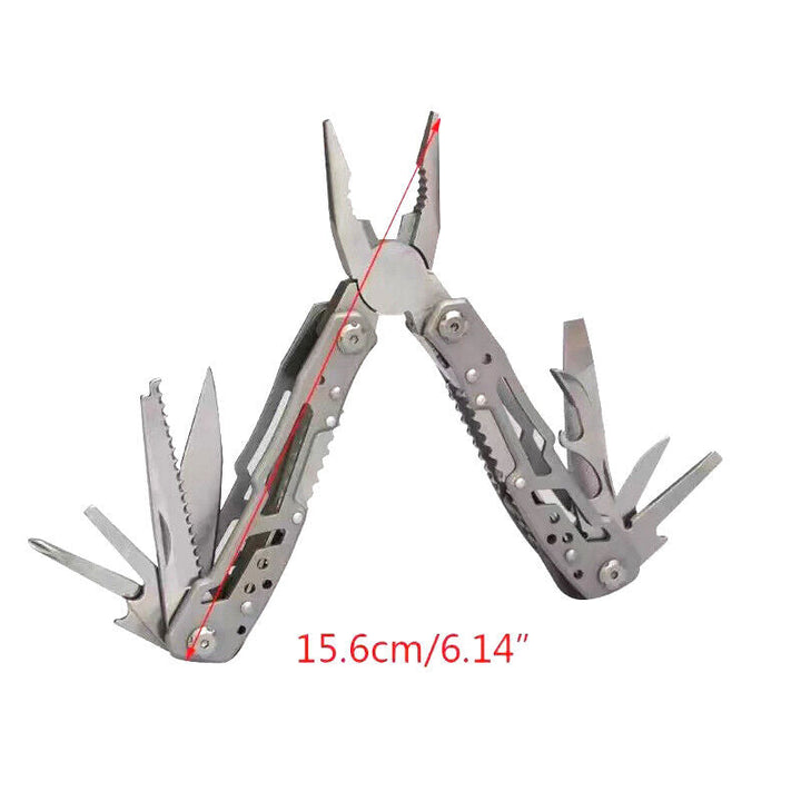 Pocket-sized multitool, durable stainless steel, a versatile tool for any adventure