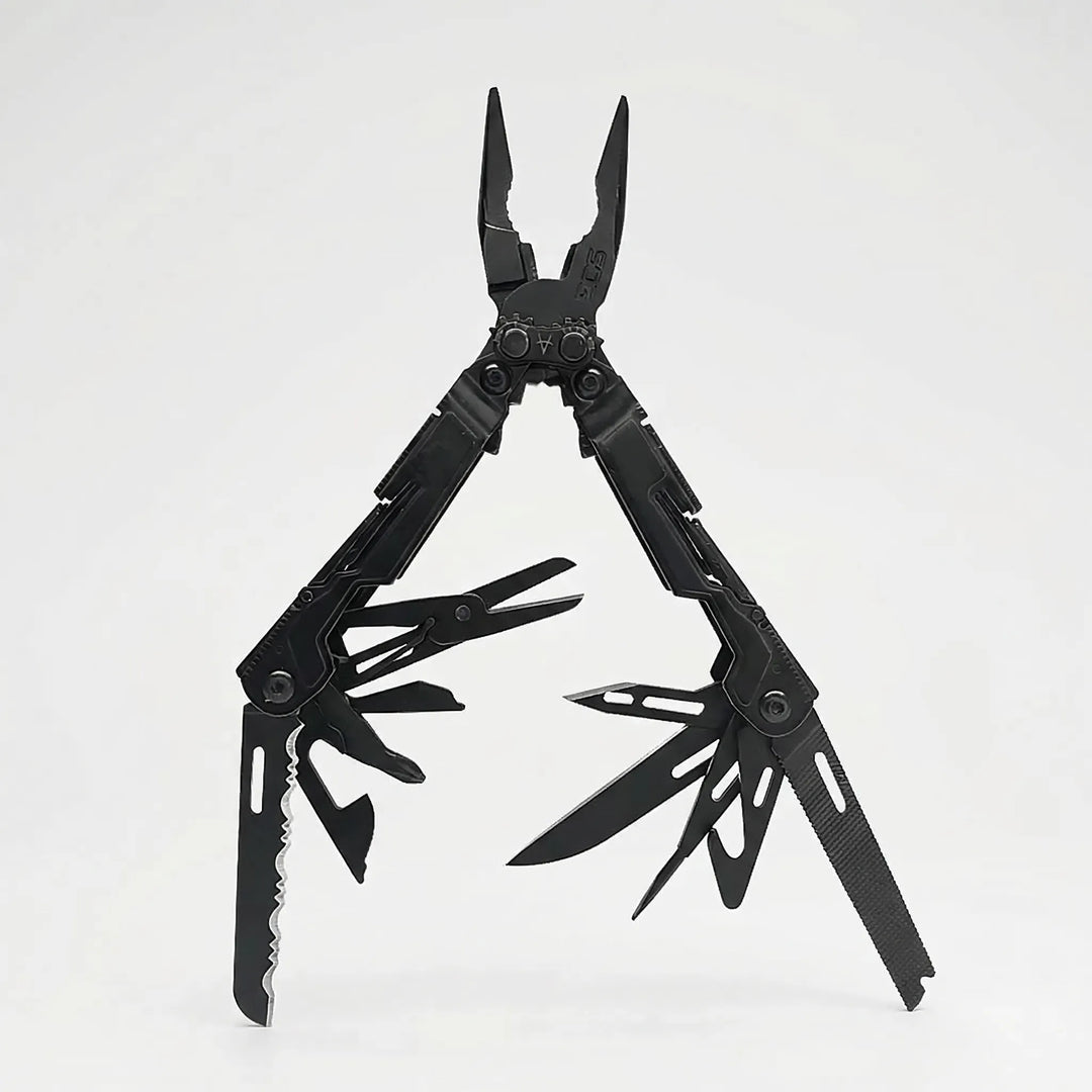 Durable folding multi-tool pliers for outdoor adventures. 18 essential functions for camping & hiking survival.