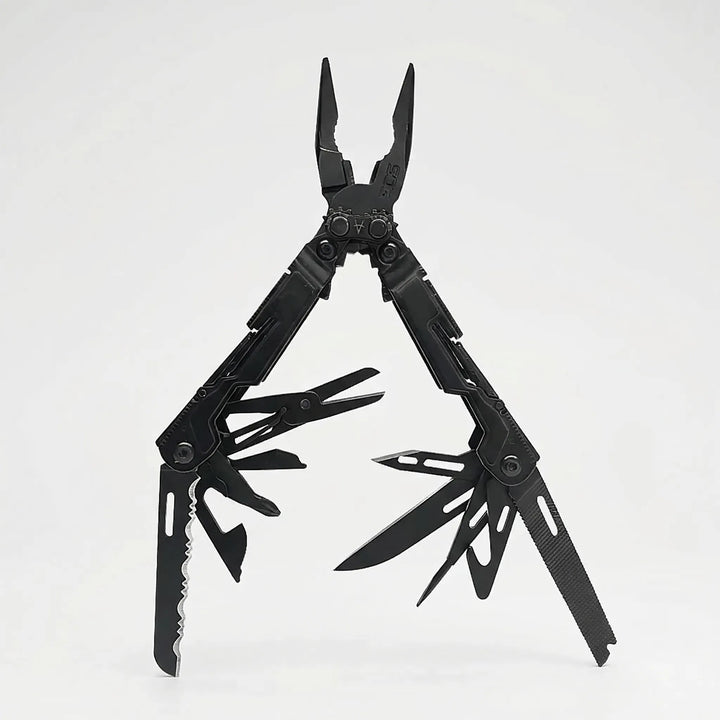 Durable folding multi-tool pliers for outdoor adventures. 18 essential functions for camping & hiking survival.
