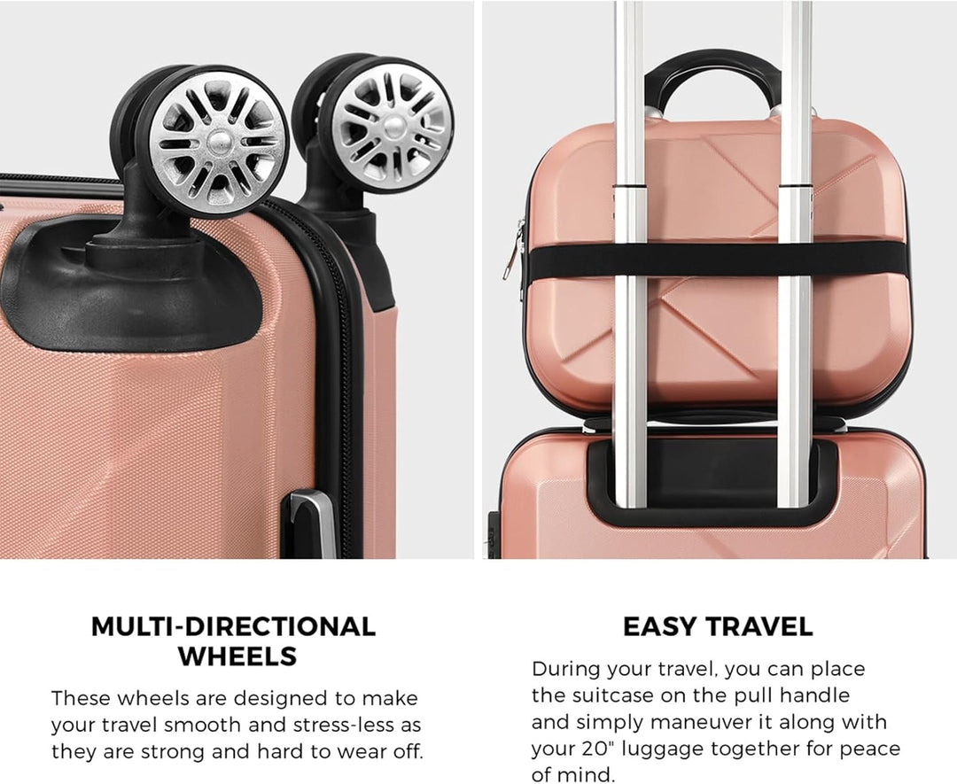 2-piece carry-on luggage set: a compact suitcase and a trolley bag, both with spinner wheels.