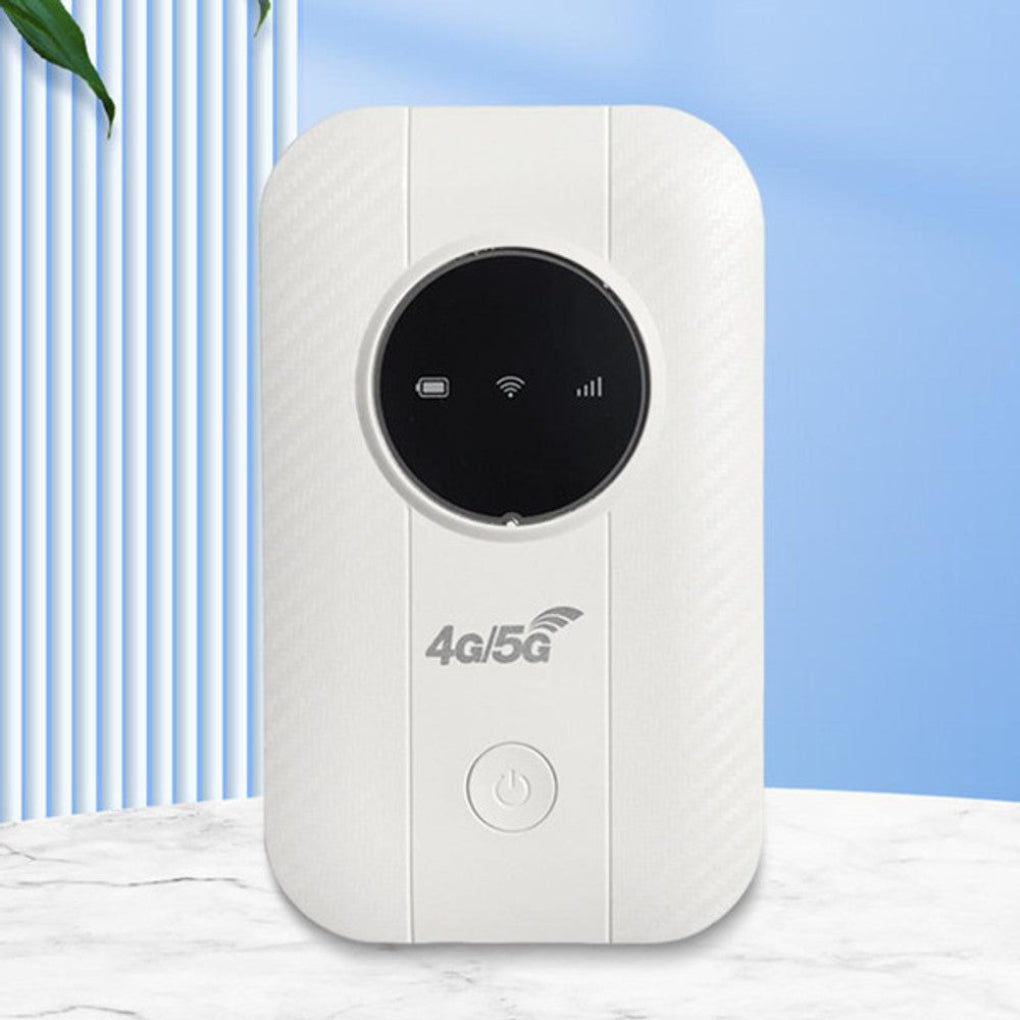 Sleek New4 portable 4G/5G mobile router, a personal hotspot for universal wireless internet connectivity on the go.