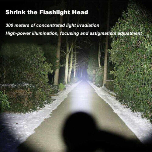 Durable 900 lumen USB rechargeable flashlight, ideal camping gear