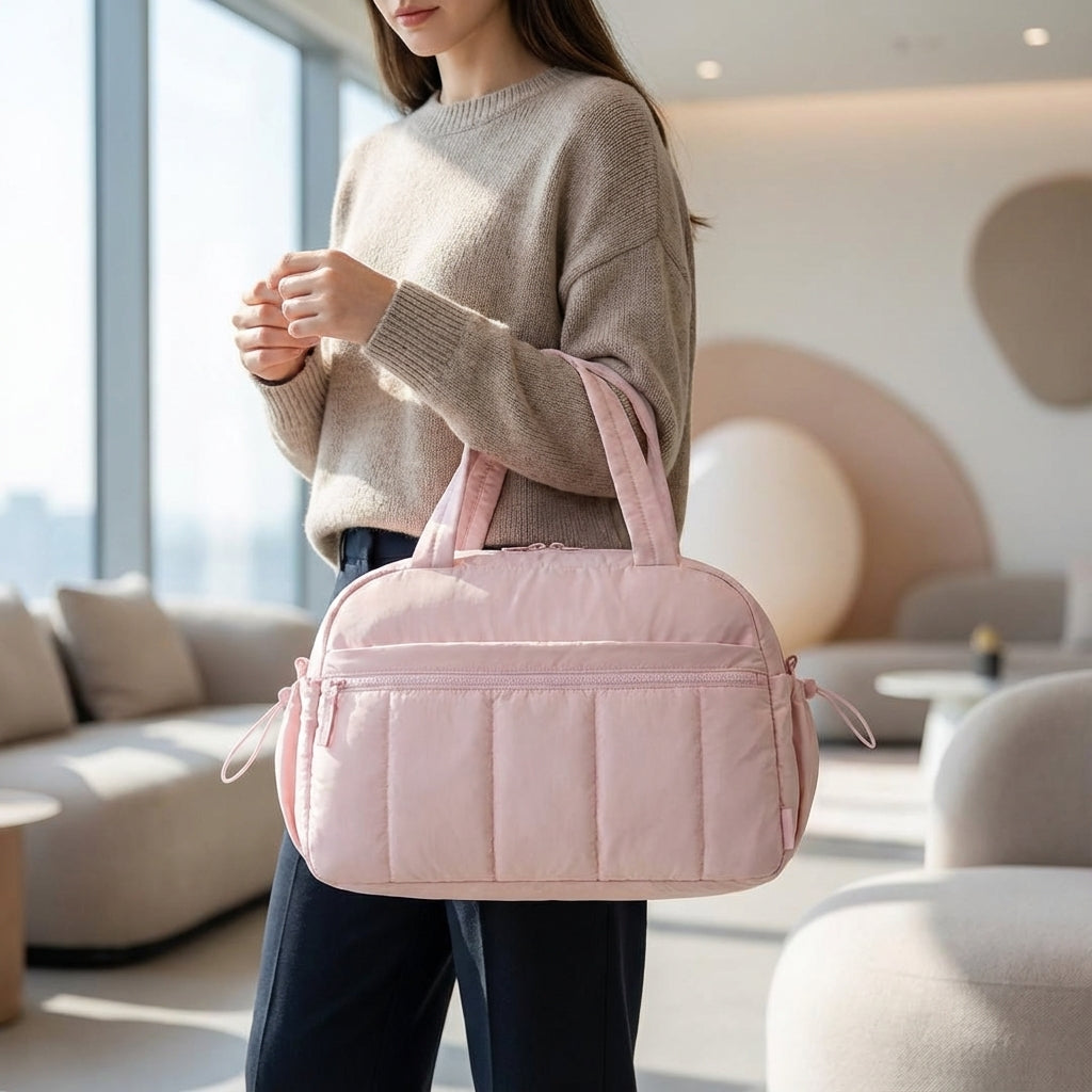 Compact Aerelle lightweight travel duffel bag, perfect for carry-on. Water-resistant and easy to store.