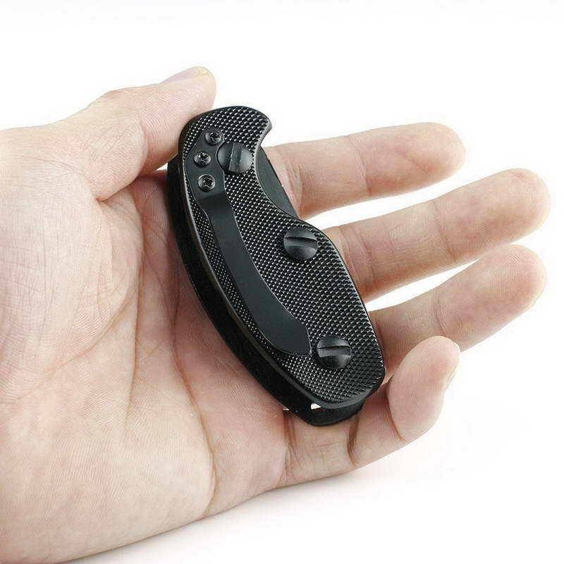 Lightweight aluminum EDC keychain organizer, open, displaying secure key storage and a sleek gadget.
