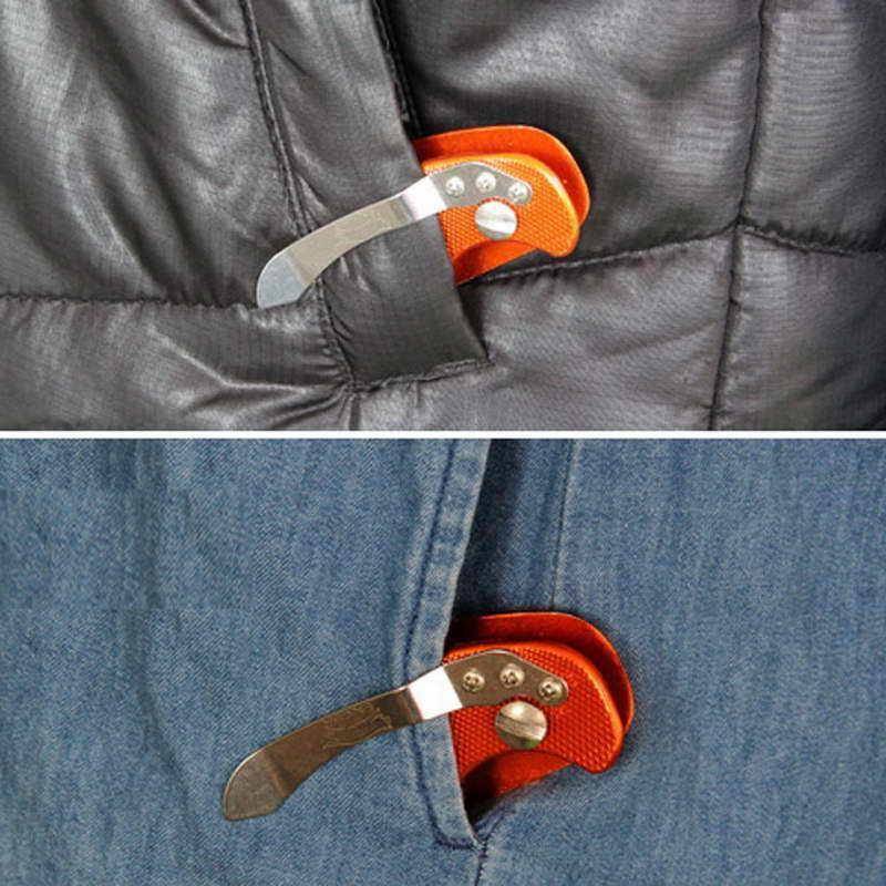 Durable outdoor aluminum keychain organizer, compact folding design, perfect for everyday carry accessories.