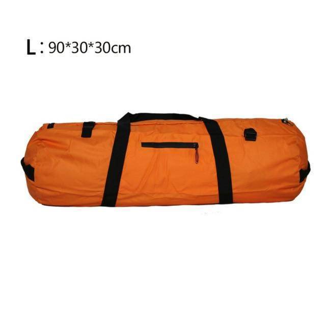 Black waterproof tent storage bag, versatile for camping, travel, and outdoor gear organization