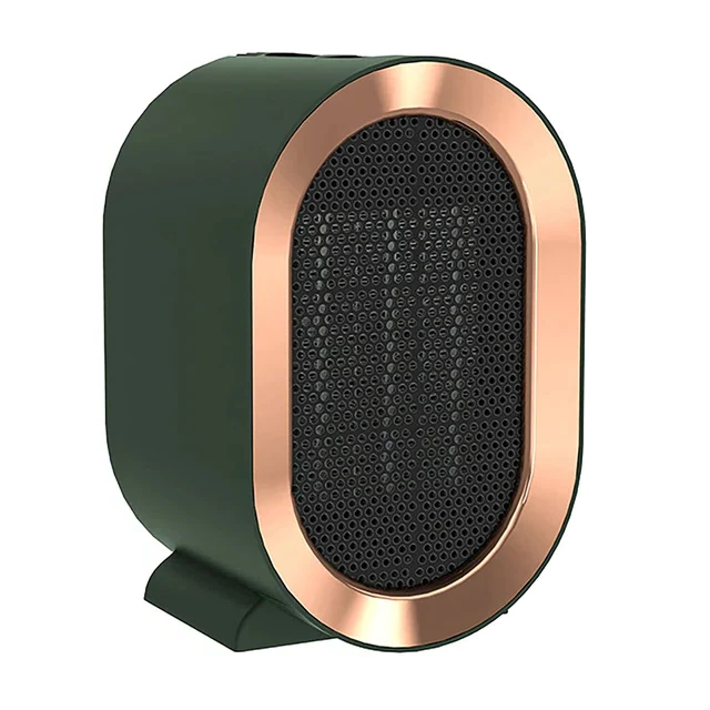 Portable electric heater, compact design, ideal for small rooms & personal warmth.