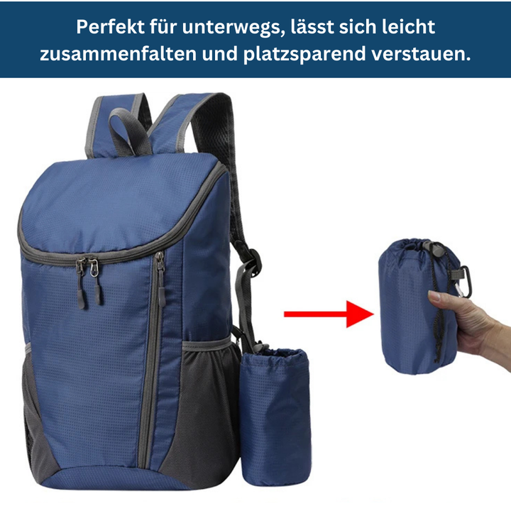 Compact travel bag with ergonomic back panel, lightweight for everyday carry