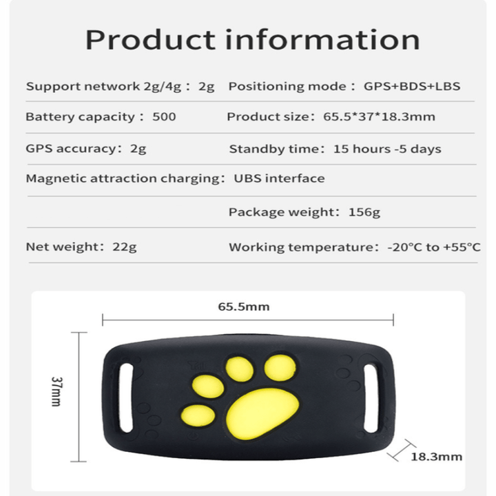 Durable pet GPS tracker, designed for feline safety & real-time monitoring without any subscription fees.