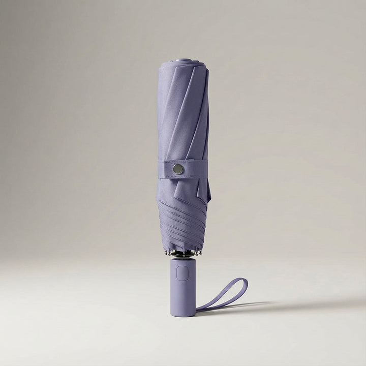 Sleek black lightweight travel umbrella, foldable & compact for ultimate portability.