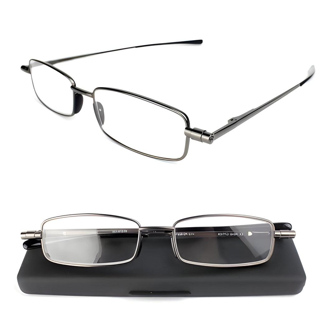 Portable unisex folding reading glasses with compact design. Perfect travel accessory & pocket readers for men & women.