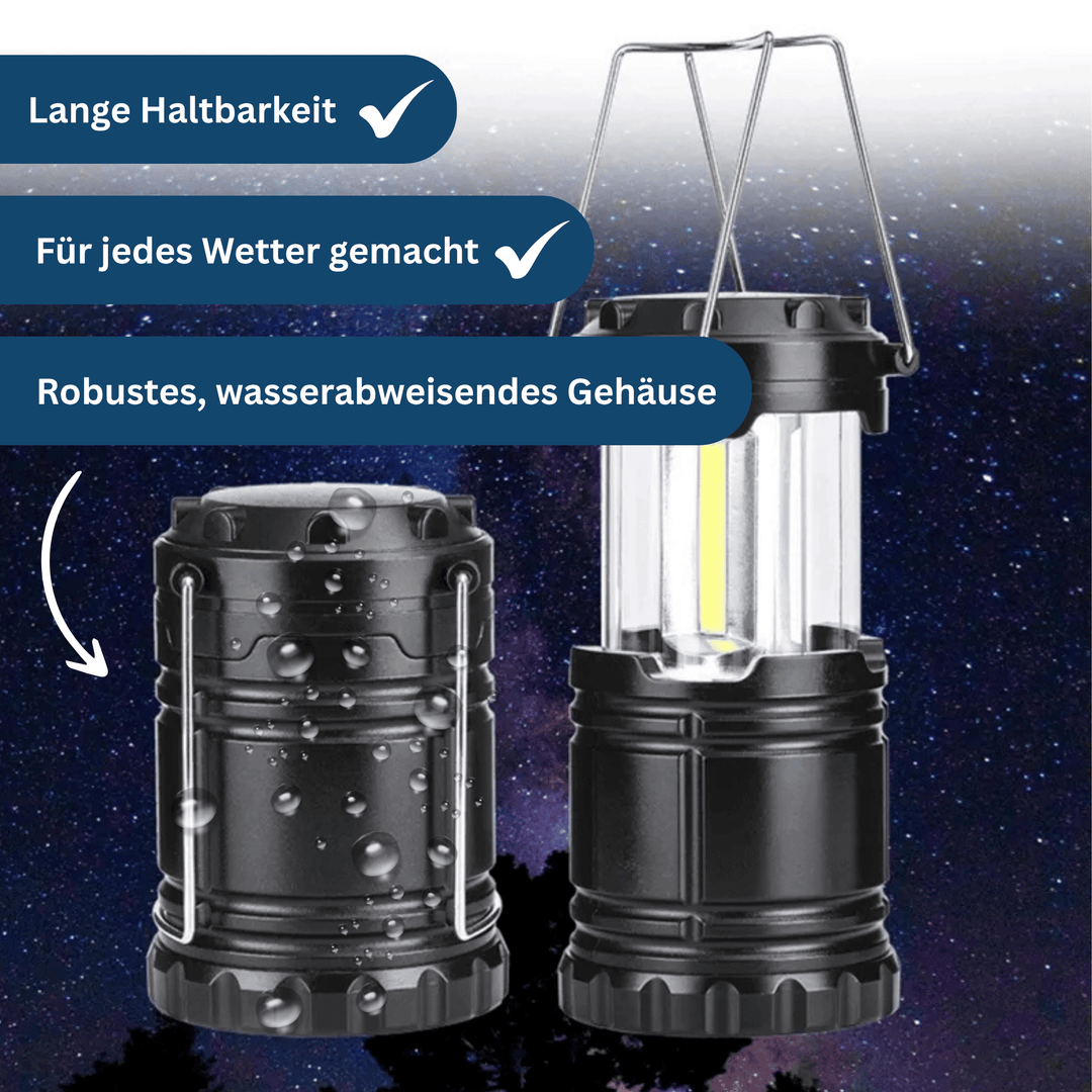 Durable compact LED lantern with hook, essential gear for camping, hiking, and emergency use